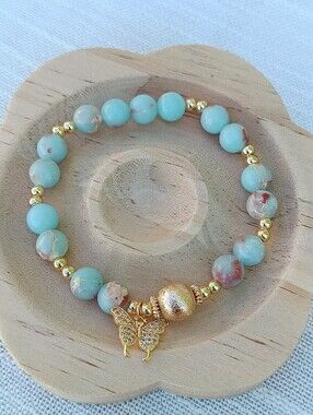 Shou shan stone charm bracelet